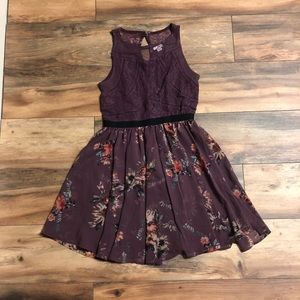 Xhiliration Purple Floral Dress